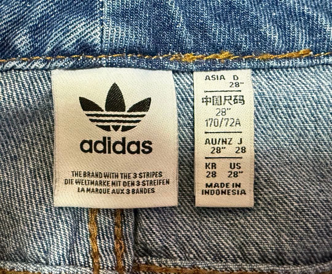 【1回のみ着用】adidas サイドライン デニム サイズ28 ブルー