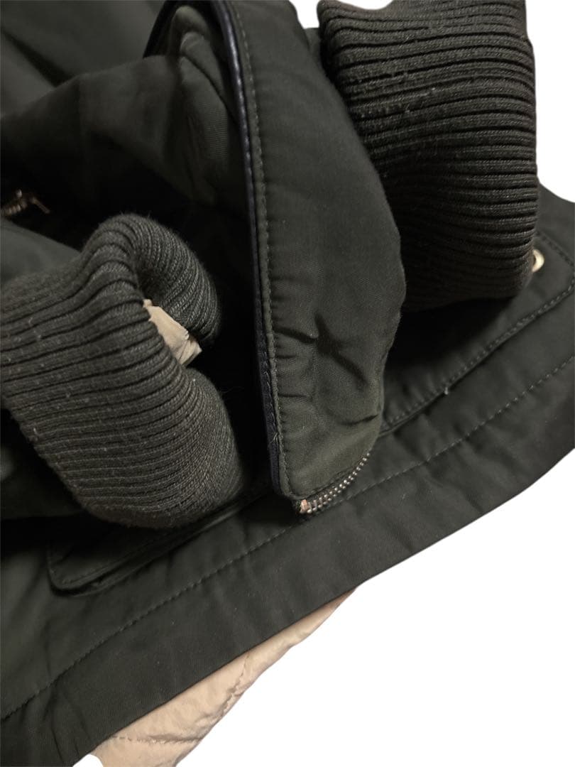 ZARA trf モッズコート カーキ ボア ファー　フード付 Lサイズ