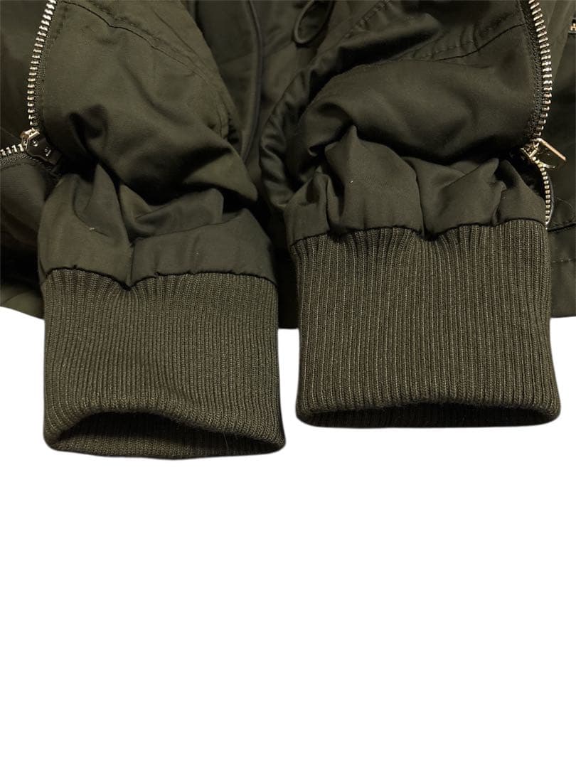 ZARA trf モッズコート カーキ ボア ファー　フード付 Lサイズ