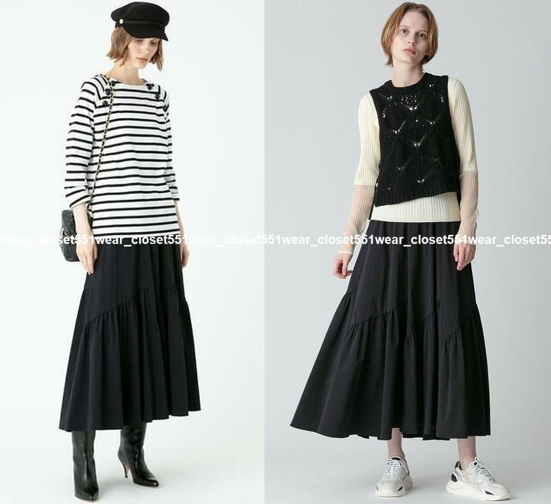 美品allurevilleアルアバイル☆バイヤス切替ギャザースカート 1 黒