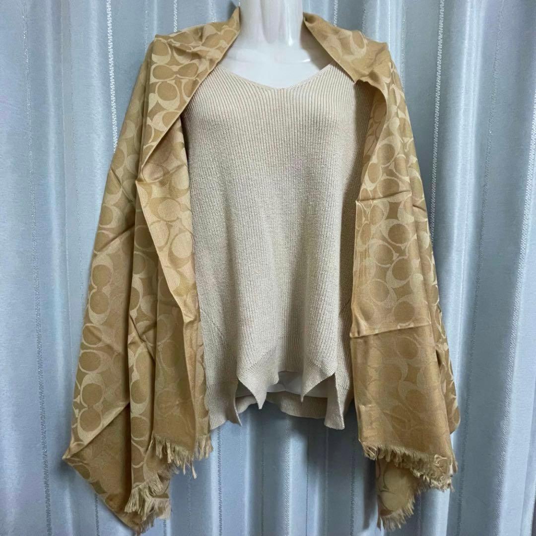 新品 coach ストール ベージュ
