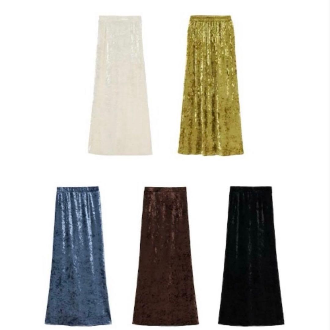スカート sahara marute Velour Long Skirt