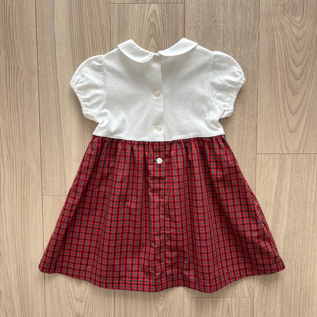 familiar ファミリア　ワンピース　90 現行品　赤チェック　XF