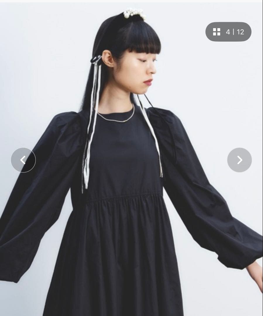 【美品】PERNA パール付きベロアカチューシャ ブラック