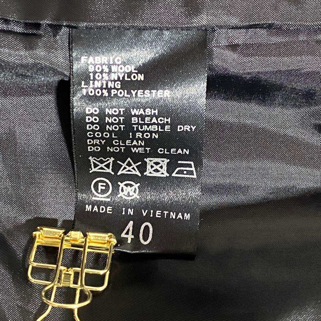 完売♡ノーブル MTR ノーカラーコート ウール 40 ネイビー