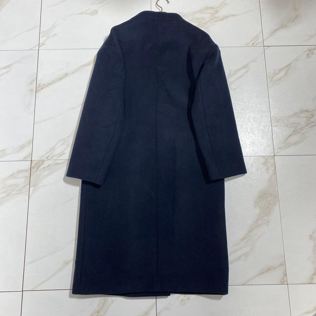 完売♡ノーブル MTR ノーカラーコート ウール 40 ネイビー
