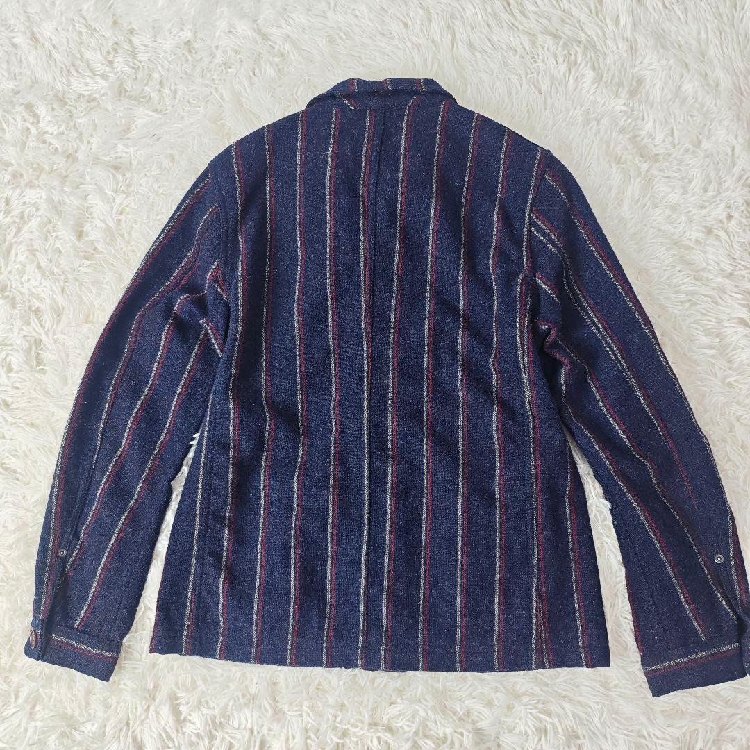 【高級】FRED PERRY×MOON 英国製ウールシャツジャケット M 紺系