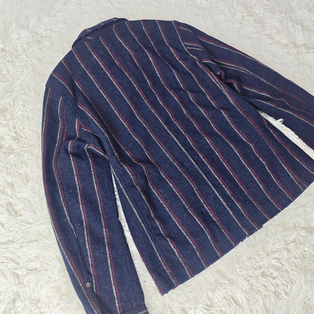 【高級】FRED PERRY×MOON 英国製ウールシャツジャケット M 紺系