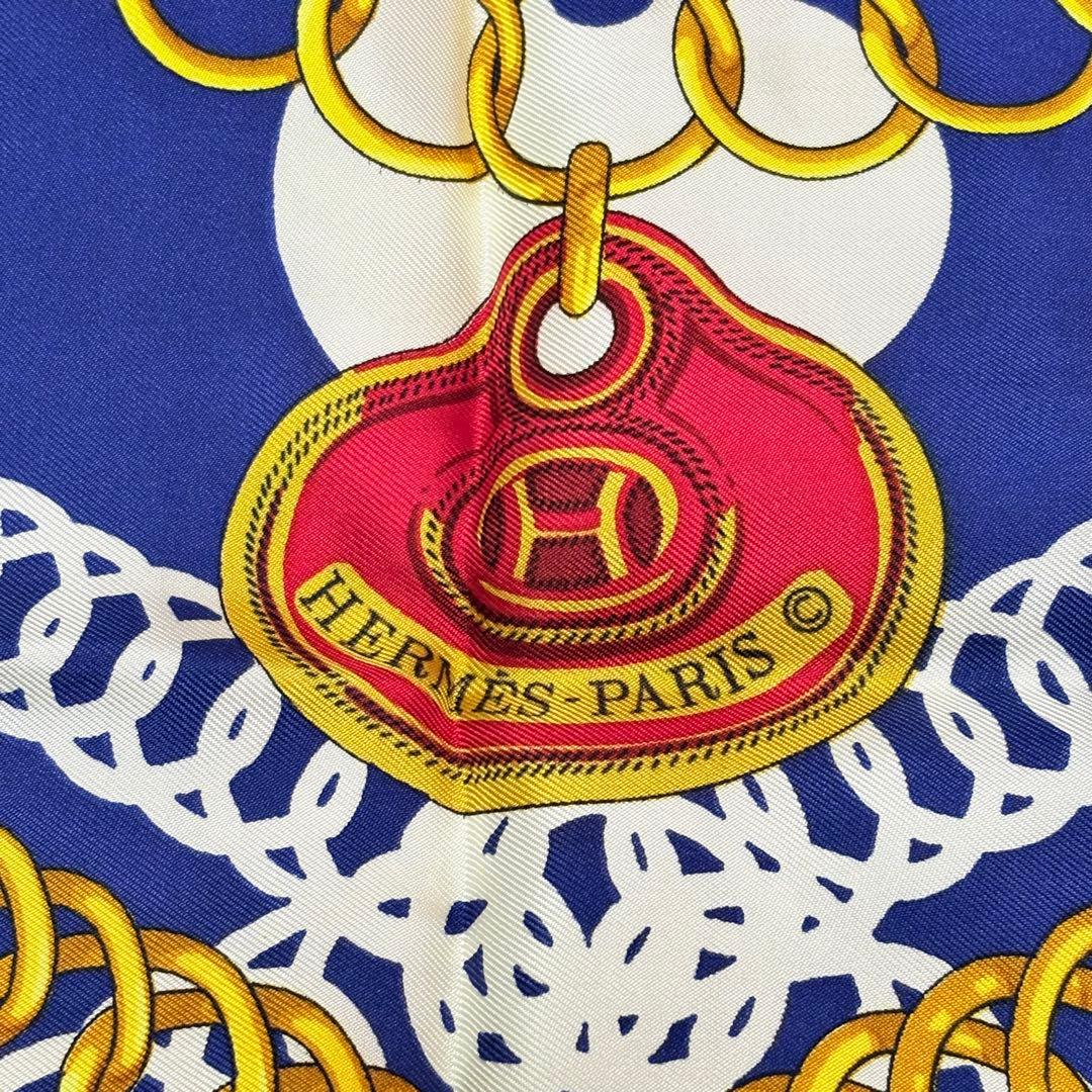 極美品★HERMESエルメスカレ90 MAILLONSマイヨンレッドネイビー