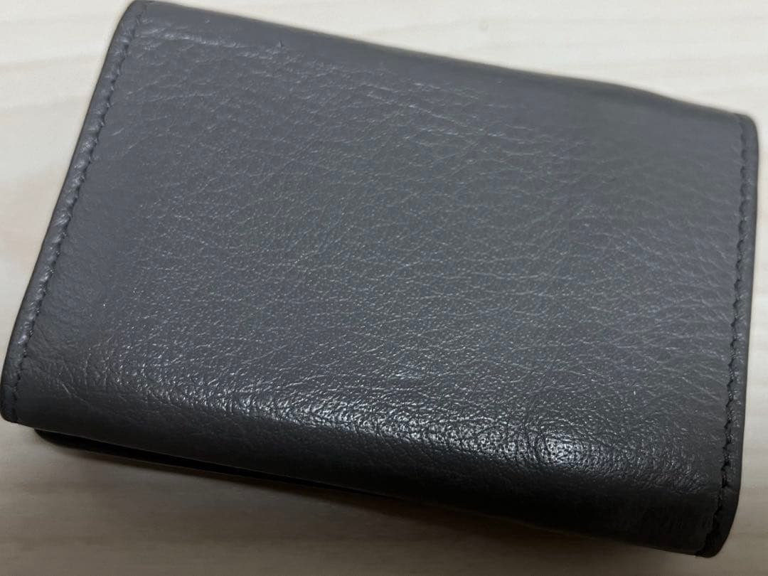 【美品】バレンシアガ 折り財布 ペーパーミニウォレット グレー