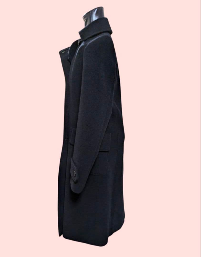 美品　DAKS 　ダックス　ウール　アンゴラ　ロングコート 　ブラック