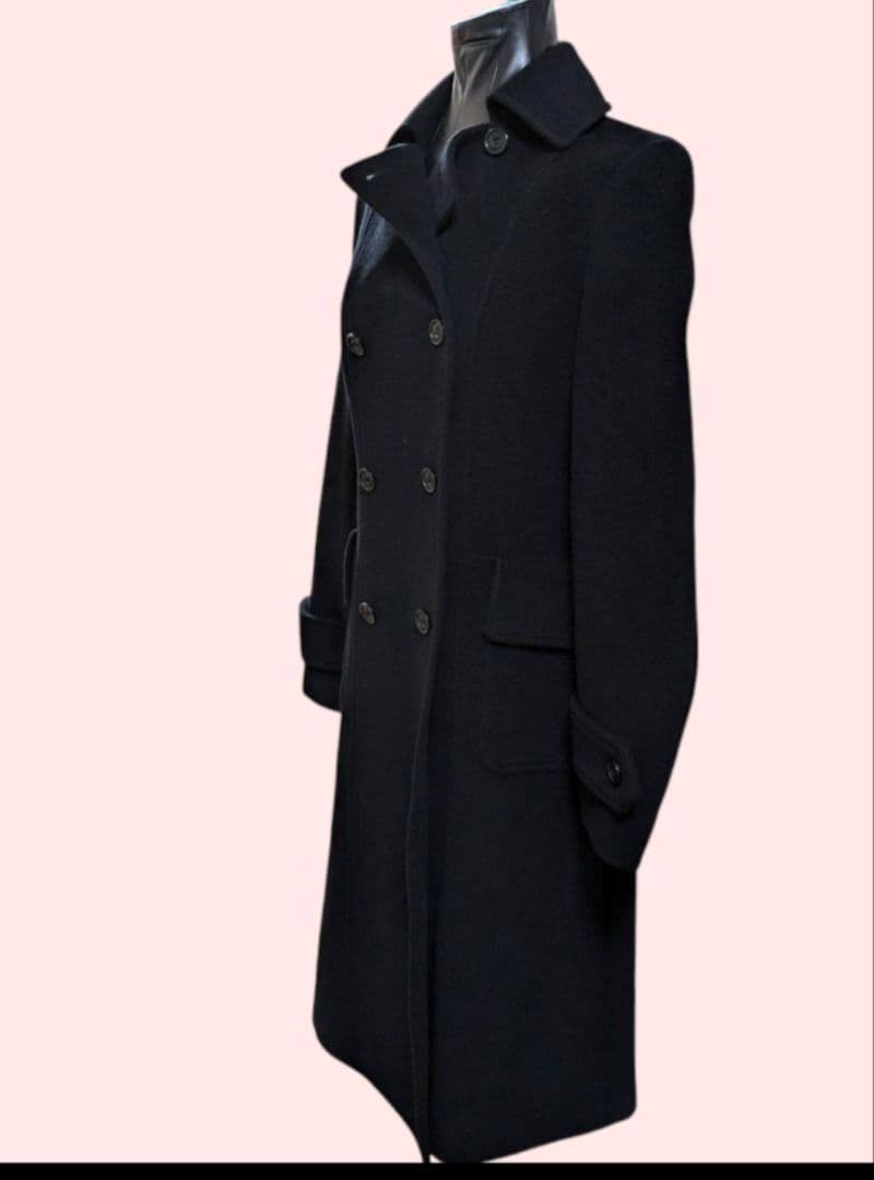 美品　DAKS 　ダックス　ウール　アンゴラ　ロングコート 　ブラック