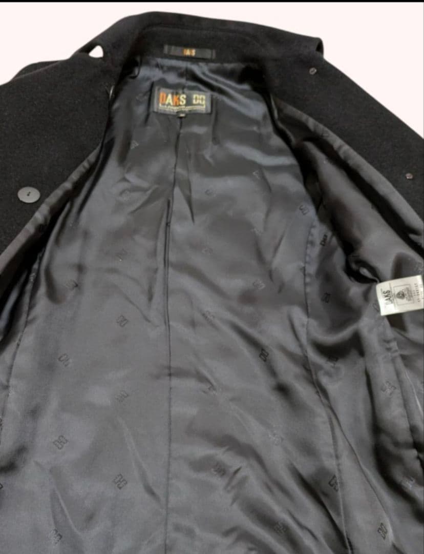 美品　DAKS 　ダックス　ウール　アンゴラ　ロングコート 　ブラック