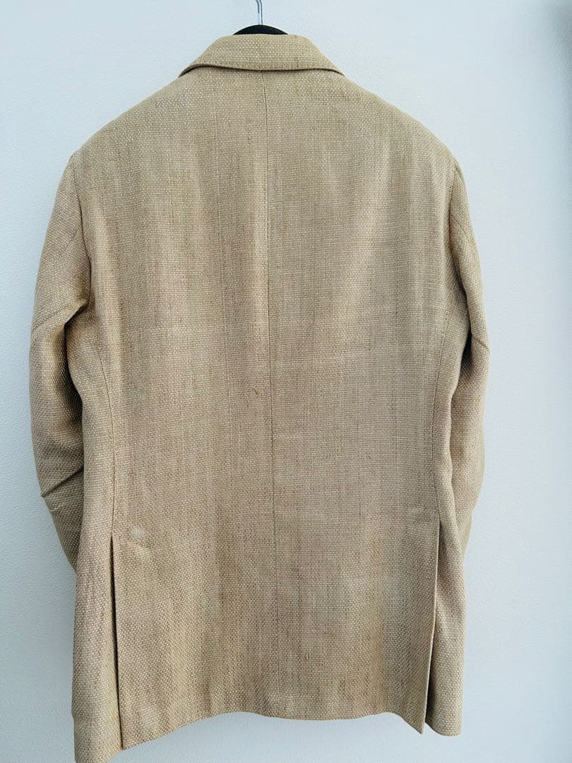 【3298】LARDINI ピン付きサイズ46ベージュテーラードジャケット