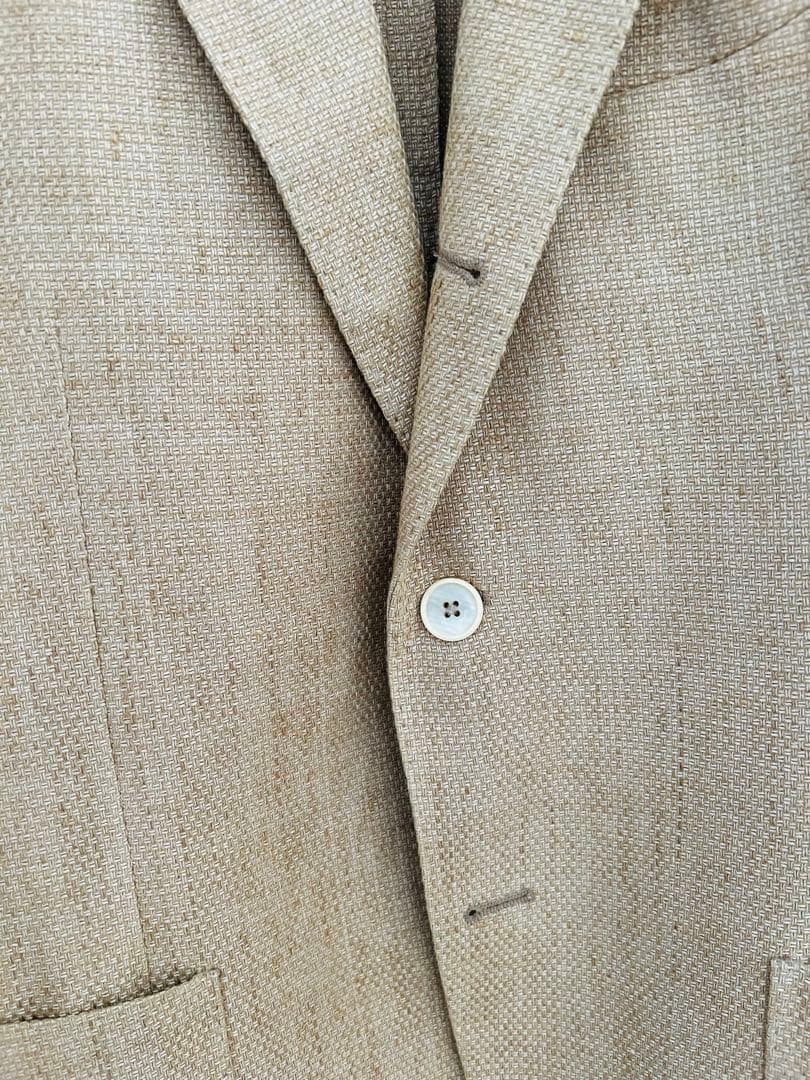 【3298】LARDINI ピン付きサイズ46ベージュテーラードジャケット