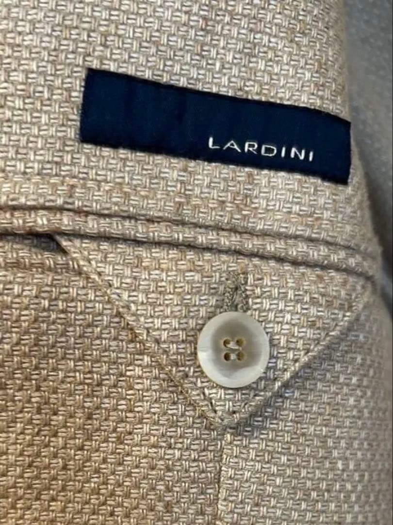 【3298】LARDINI ピン付きサイズ46ベージュテーラードジャケット