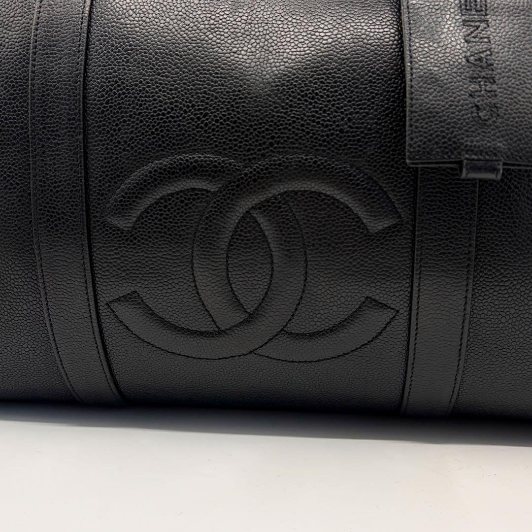 CHANEL シャネル ボストンバッグ キャビアスキン ココマーク ショルダー紐