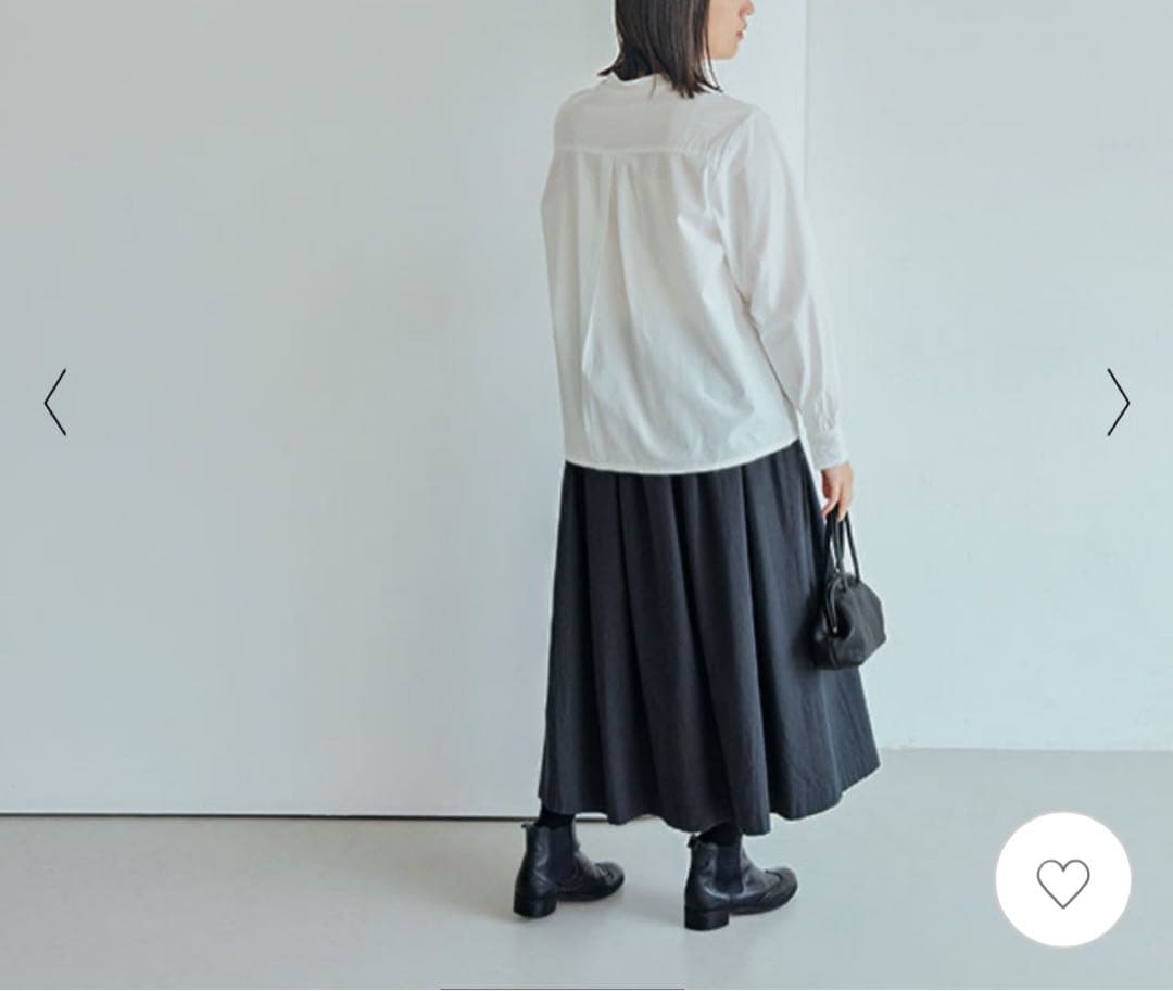 【美品】中川政七商店 ヘンプ麻と綿 ギャザースカート ロング チャコールグレー