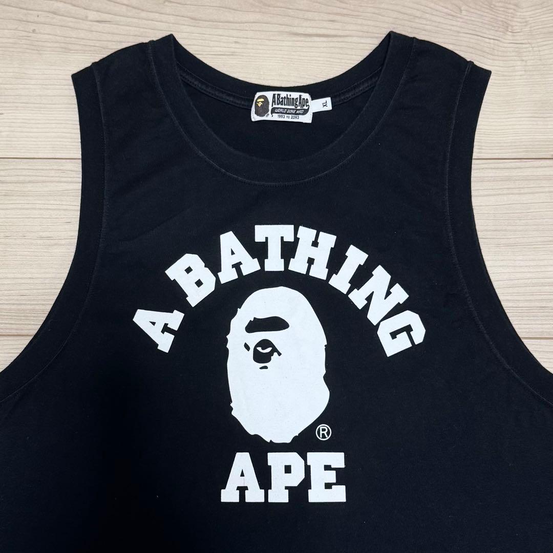 【即購入可】 A BATHING APE ブラックタンクトップ XL BAPE