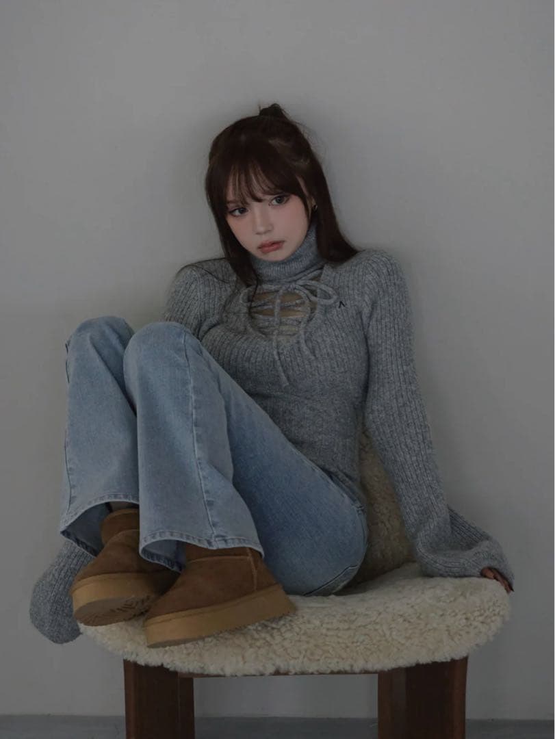 パンツ andmary Navi flare denim