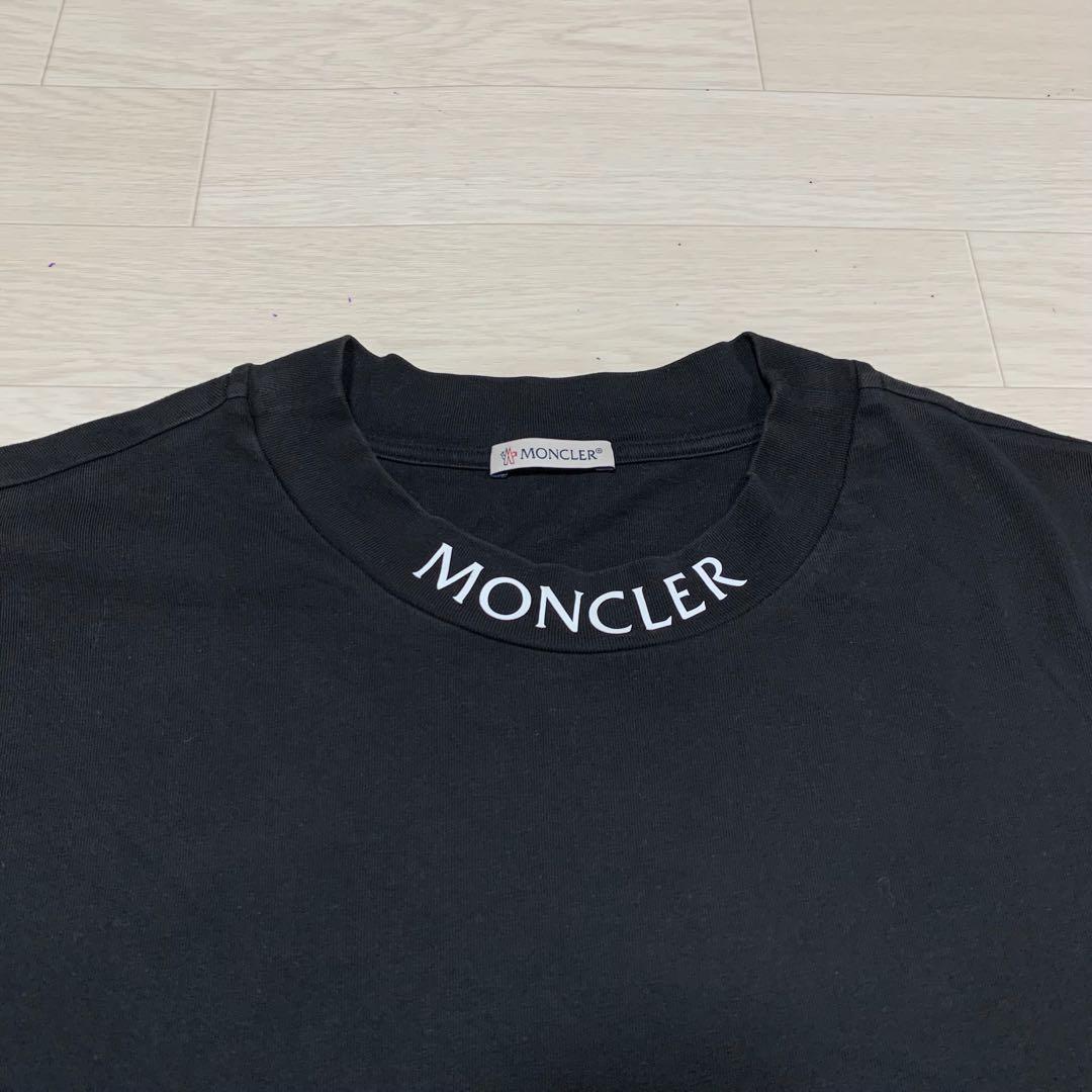 人気★ モンクレール　襟ロゴ　黒　XXXL ワッペン　Tシャツ　5S396