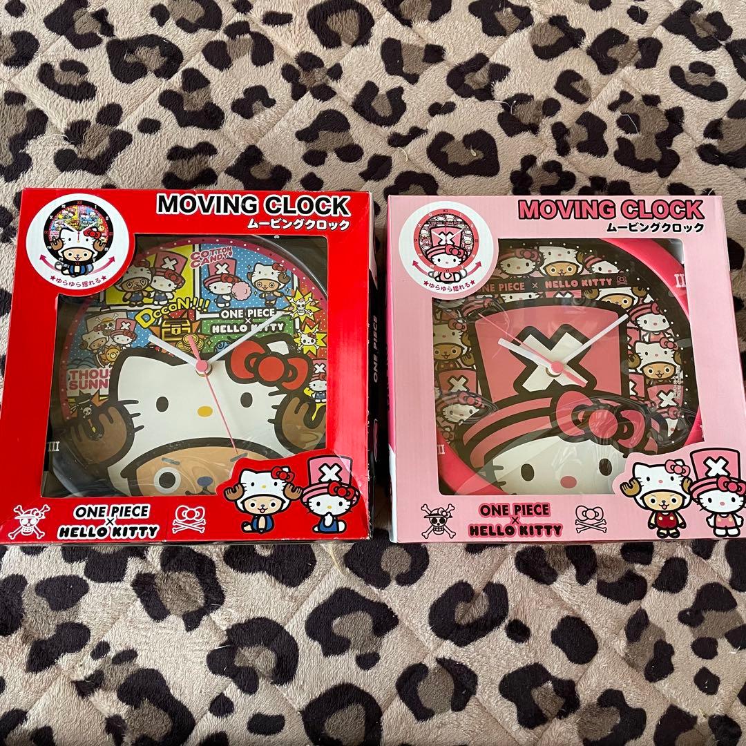 ONE PIECE HELLO KITTY コラボ ムービングクロック 2点