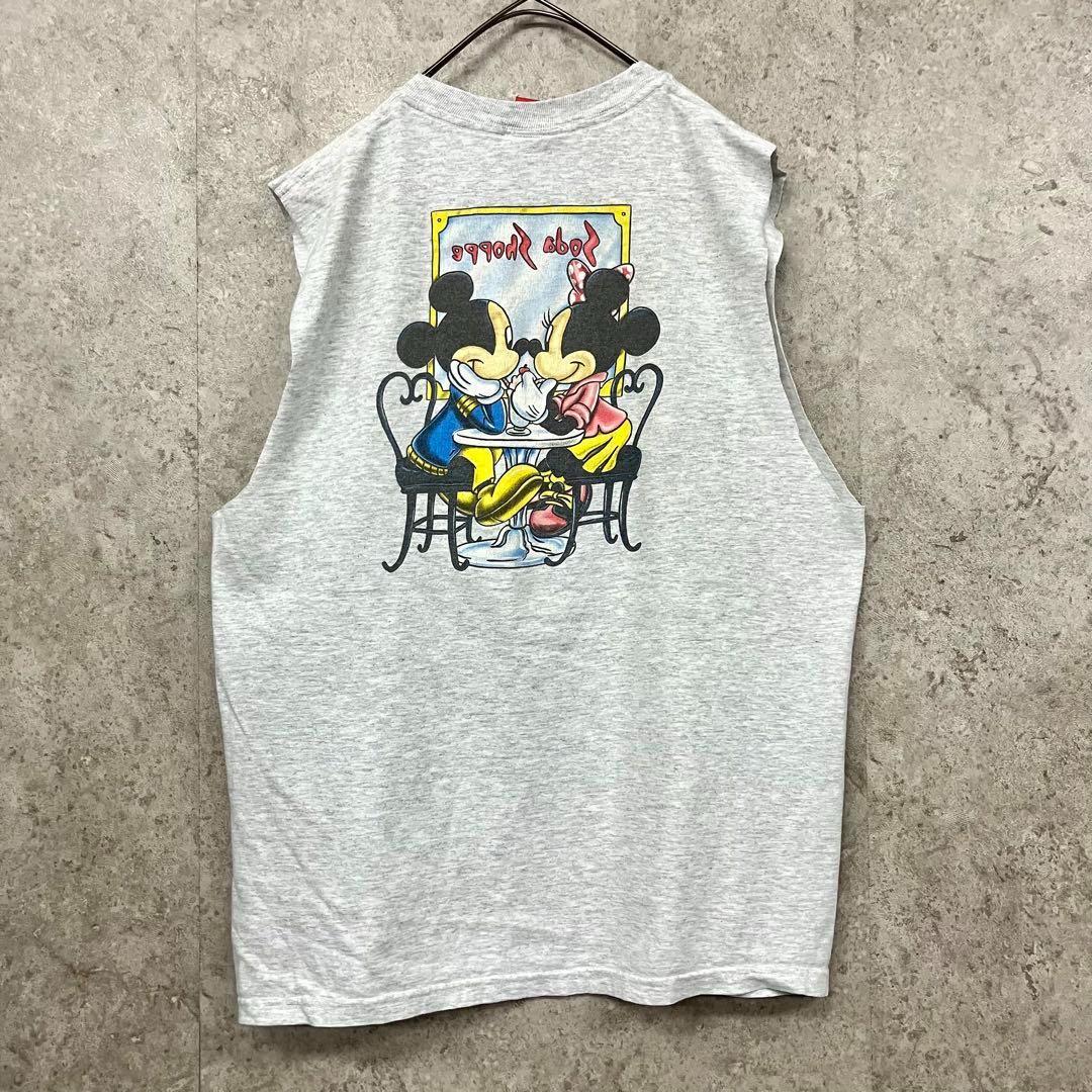 レア90s【古着】ディズニー 両面プリント カットオフ タンクトップ M