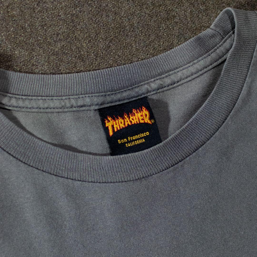 90s thrasher tシャツ　サンフェード　グレー　スラッシャー