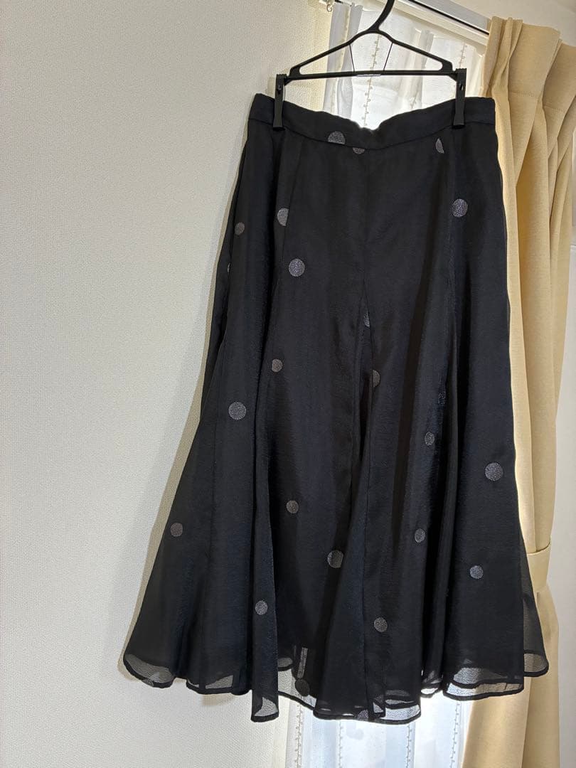 Arpege story ドット刺繍オーガンスカート M 黒