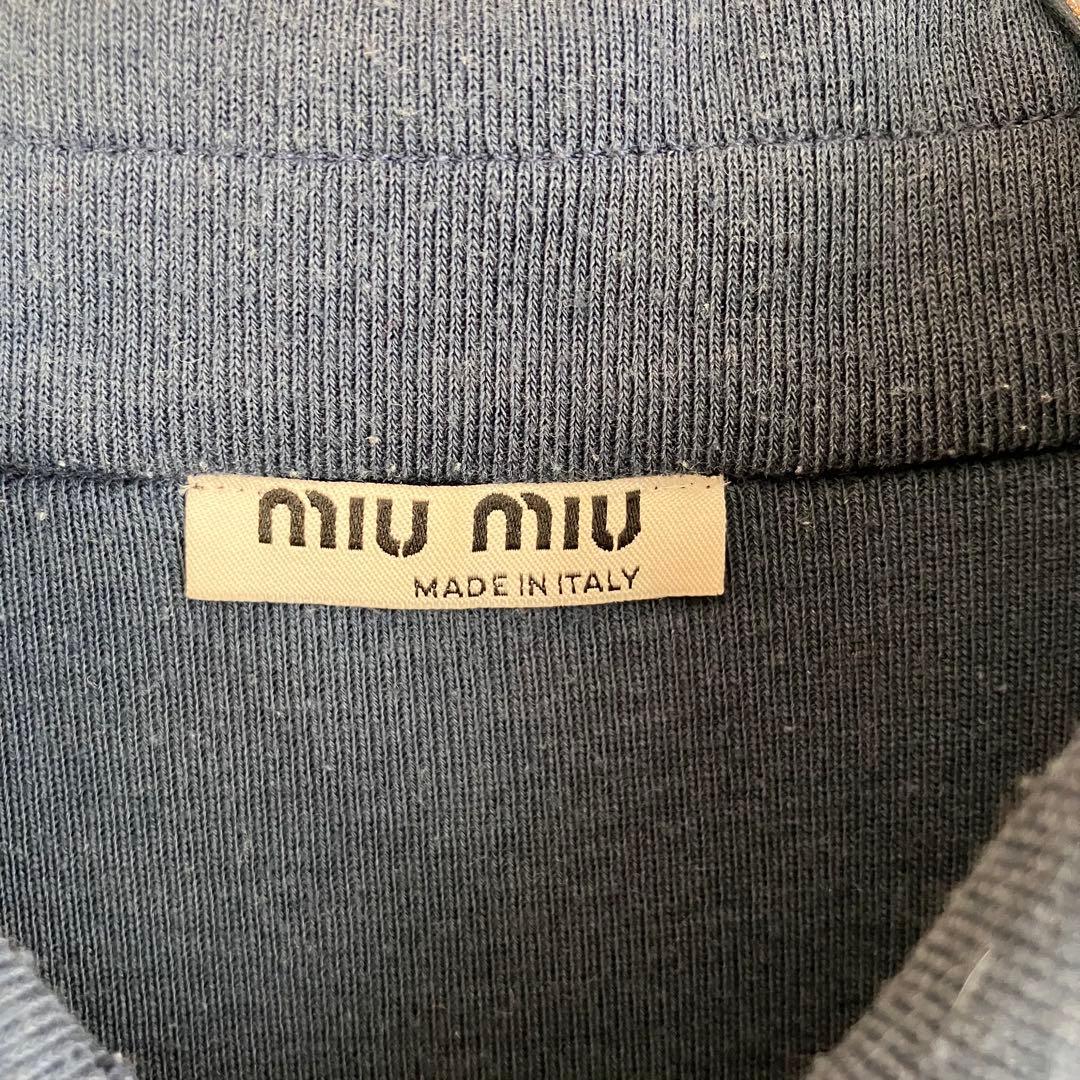 miu miu ミュウミュウ イタリア製 半袖ポロシャツ ネイビー