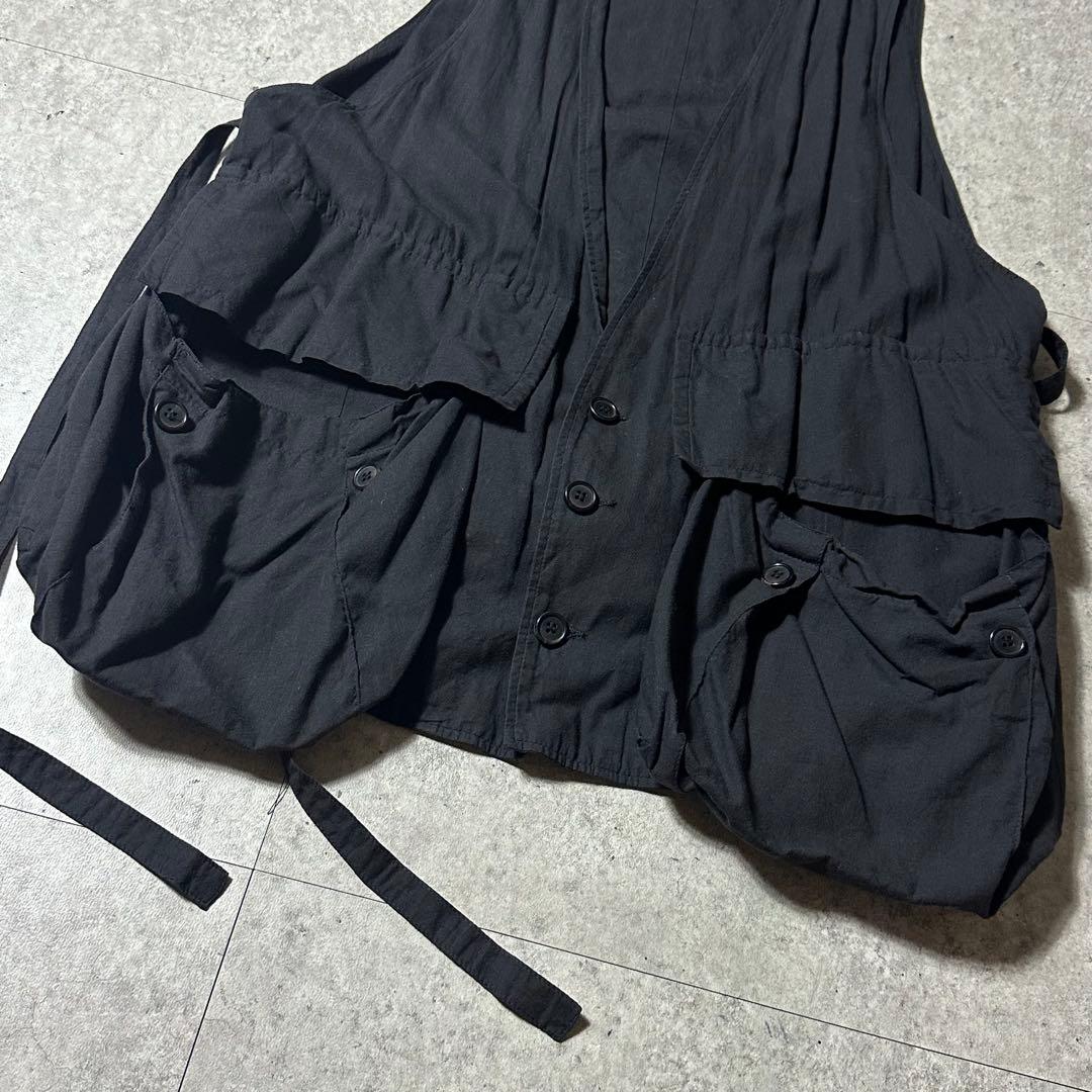 90s アンドゥムルメステール 綿 立体ポケット ベスト 黒 archive