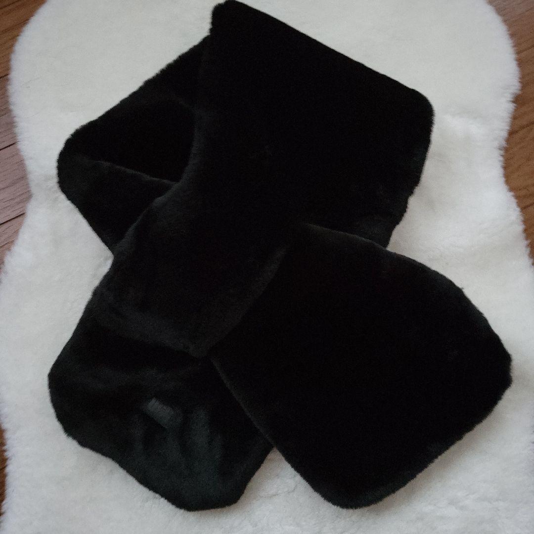 【美品】UGG アグ ファーマフラー ブラック