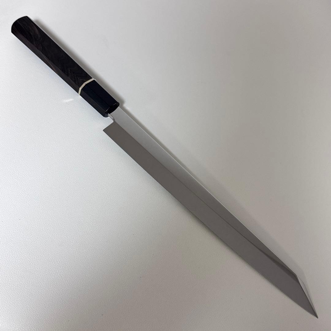 270mm 切付柳刃包丁 本牛角黒檀八角柄 刺身包丁 全鋼　和包丁