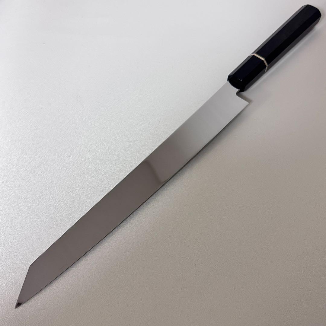 270mm 切付柳刃包丁 本牛角黒檀八角柄 刺身包丁 全鋼　和包丁
