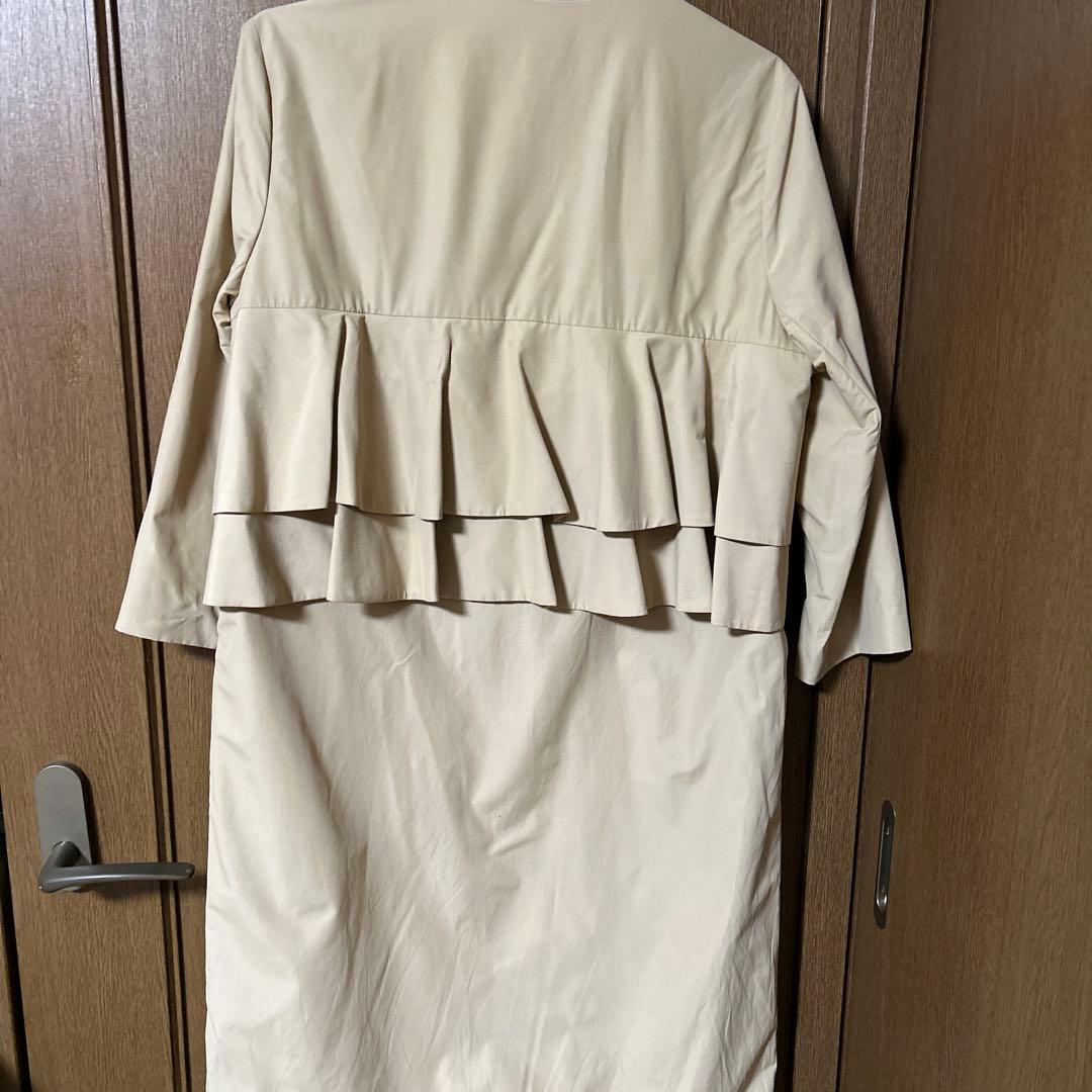 yori ヨリ　ダブルフレア ノーカラースプリングコート 撥水加工