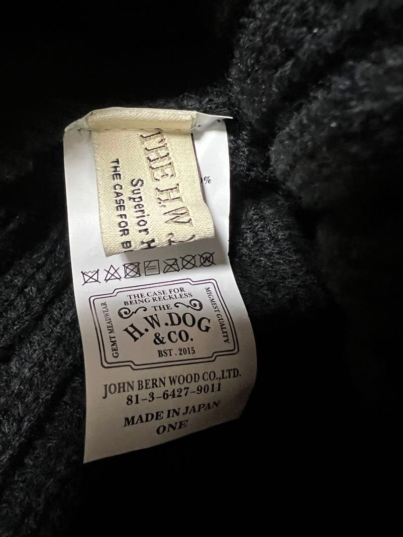 THE H.W DOG＆CO　ニット帽　黒　ブラック
