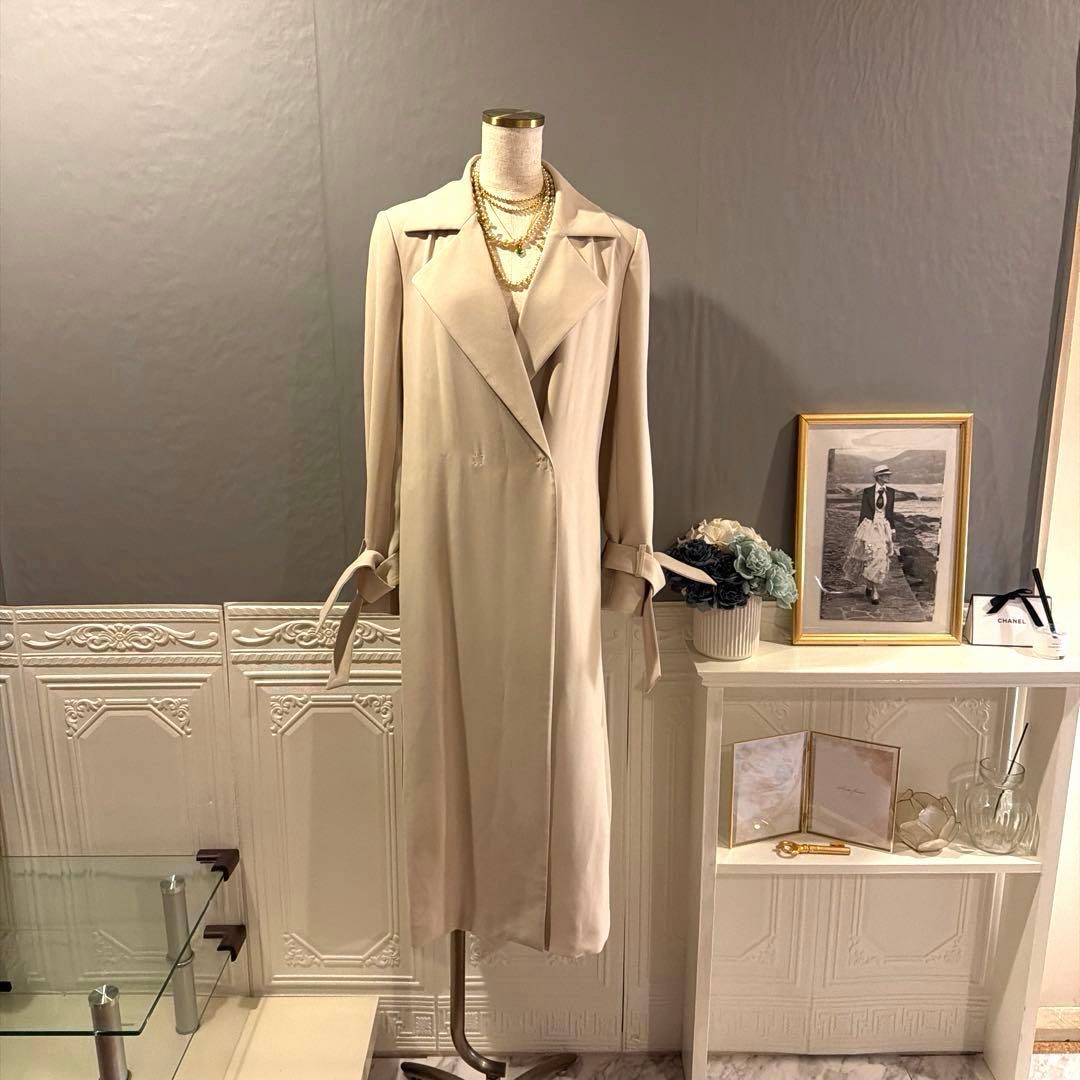 【8万円】FIGARO paris タイデザイン　ロングトレンチコート