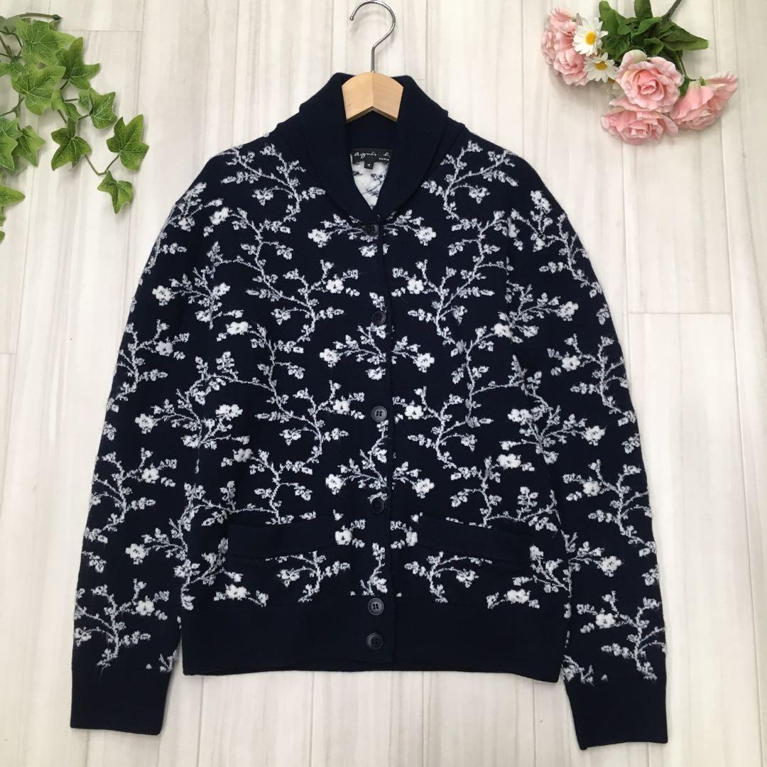 最終価格⭐️アニエスベー 花柄 ニットカーディガン カーディガン ジャケット 1