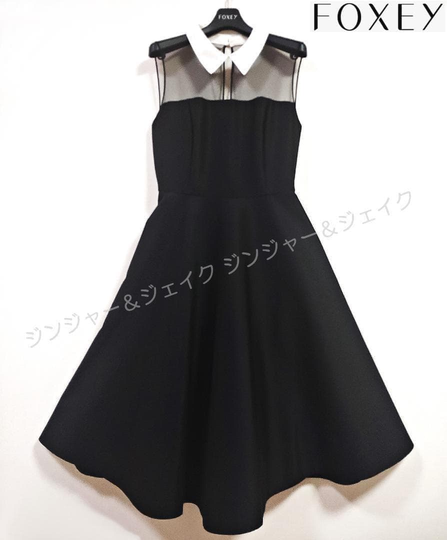 美品 定価約19万円 FOXEY フォクシーブティック シースルーワンピ 40
