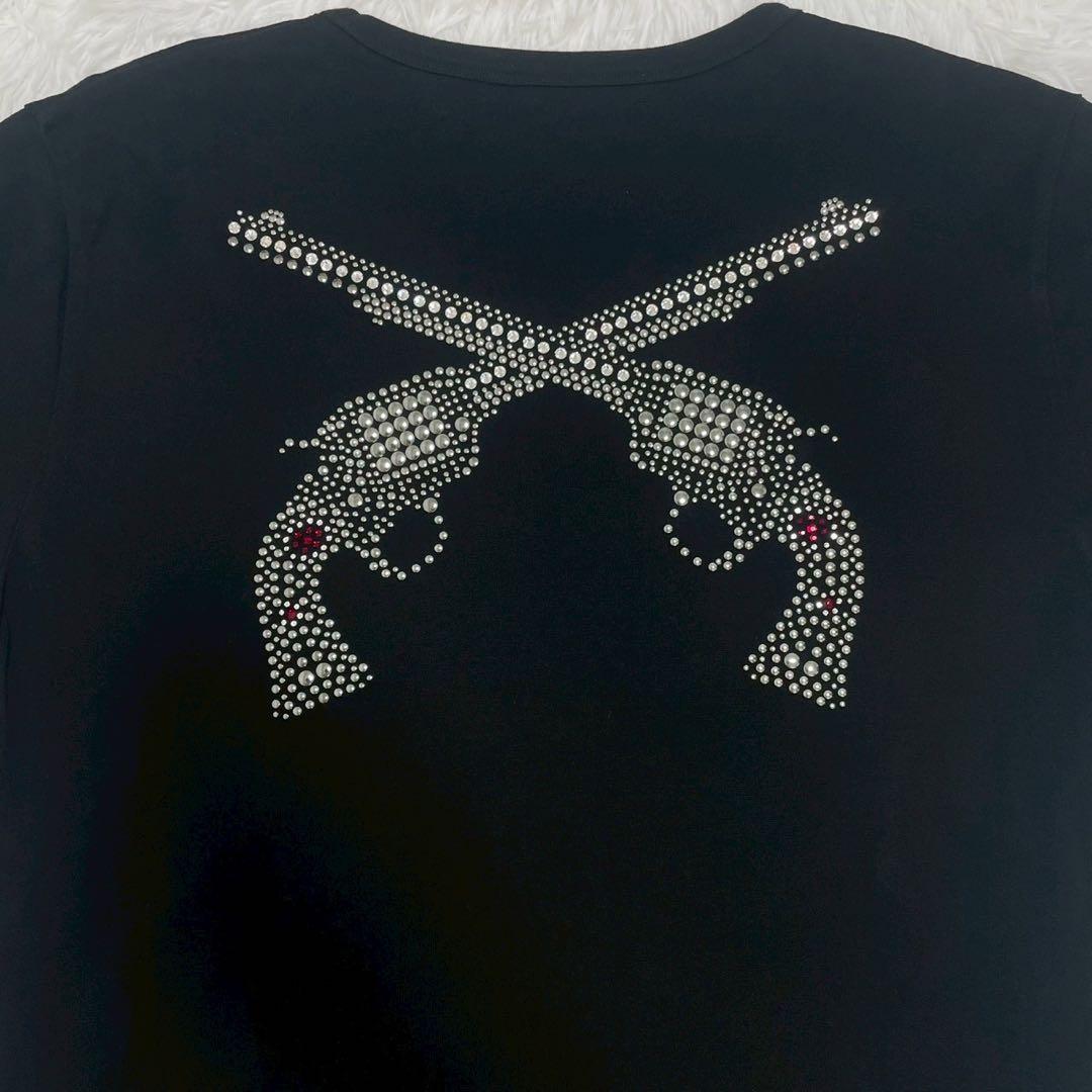 タグ付き 未使用 roar SVAROVSKI ストーン スタッズ Tシャツ 黒