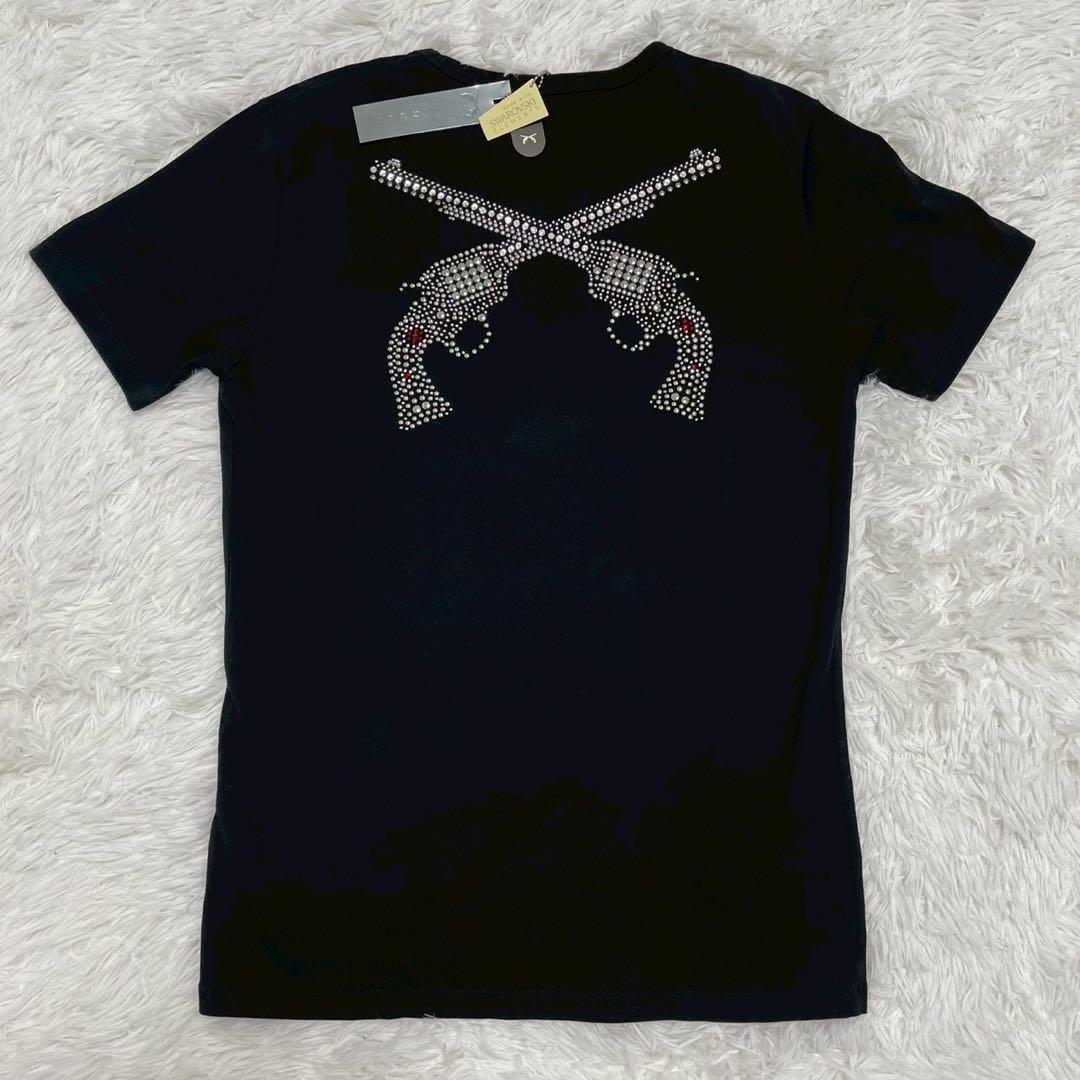 タグ付き 未使用 roar SVAROVSKI ストーン スタッズ Tシャツ 黒