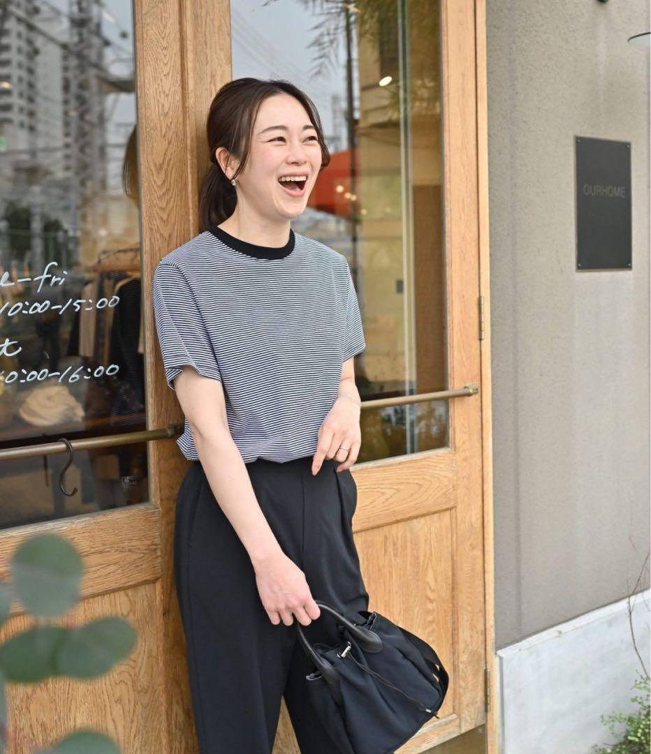 綿100%きれいめボーダーTシャツ