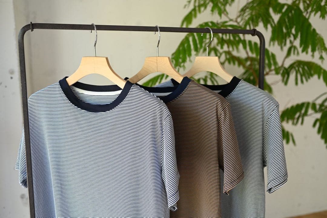 綿100%きれいめボーダーTシャツ