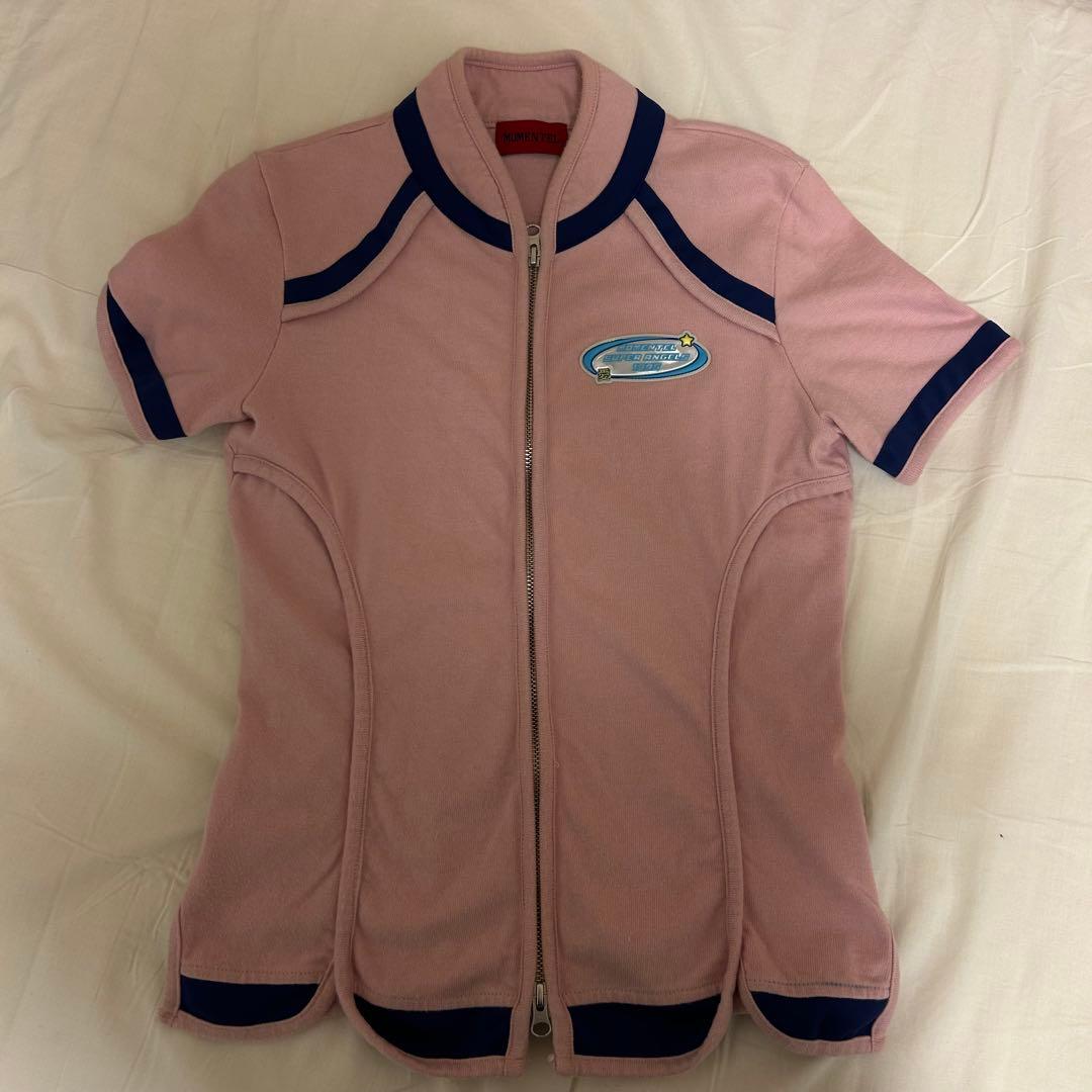 トップス MOMENTEL Pink Navy Short Sleeve Jacket