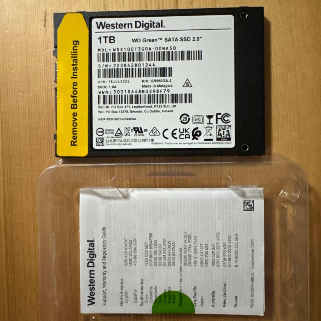 WD Green 1TB SSD 2.5インチ
