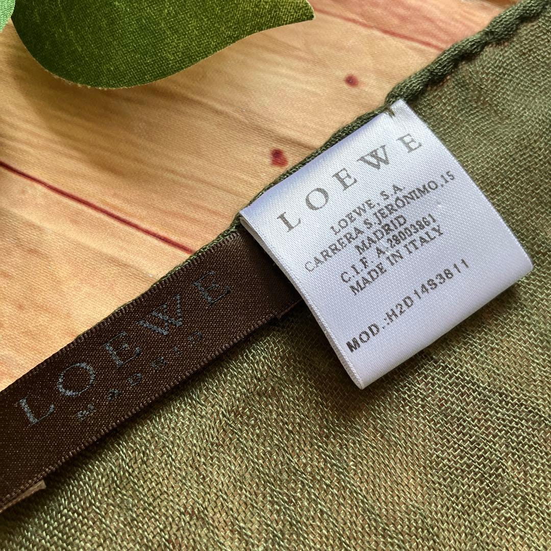 LOEWE（ロエベ） カシミヤ×シルク ショール ストール ／上質なオリーブ