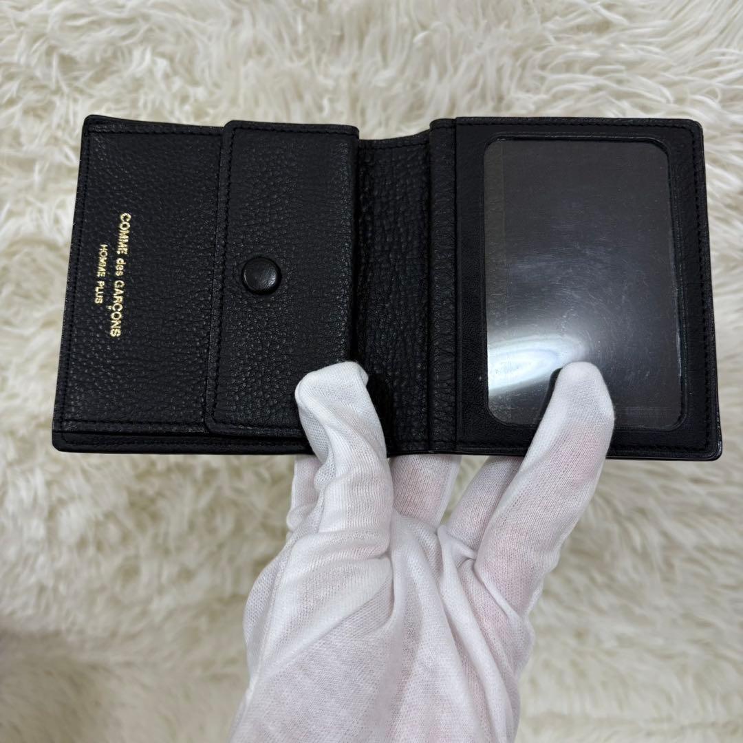 未使用級✨ コムデギャルソンオムプリュス 折財布 レザー ゴールドロゴ 収納