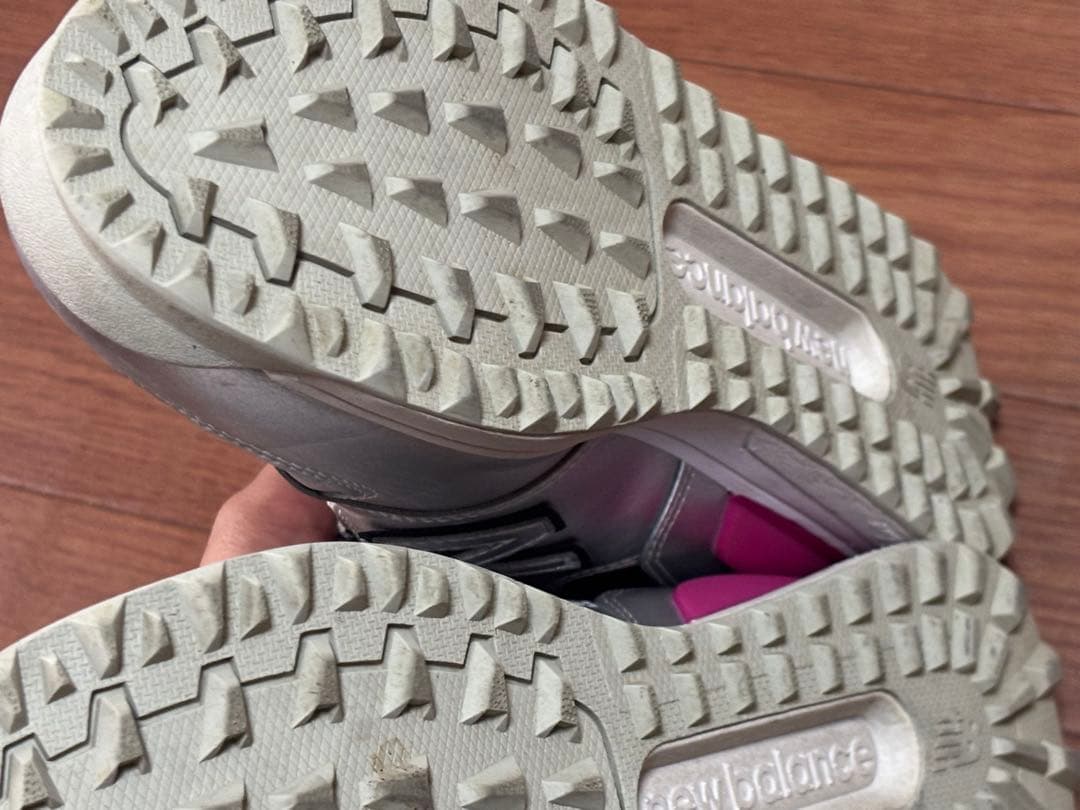 超美品！New Balance 574 ゴルフシューズ シルバー/ピンク23.5
