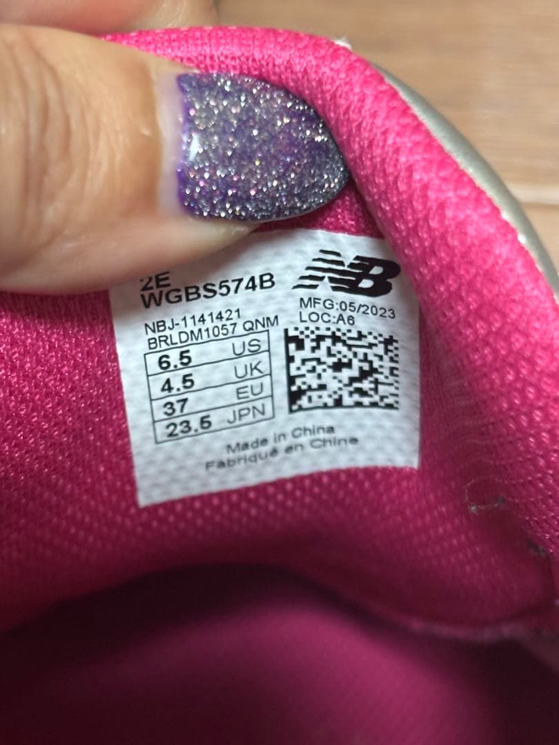 超美品！New Balance 574 ゴルフシューズ シルバー/ピンク23.5