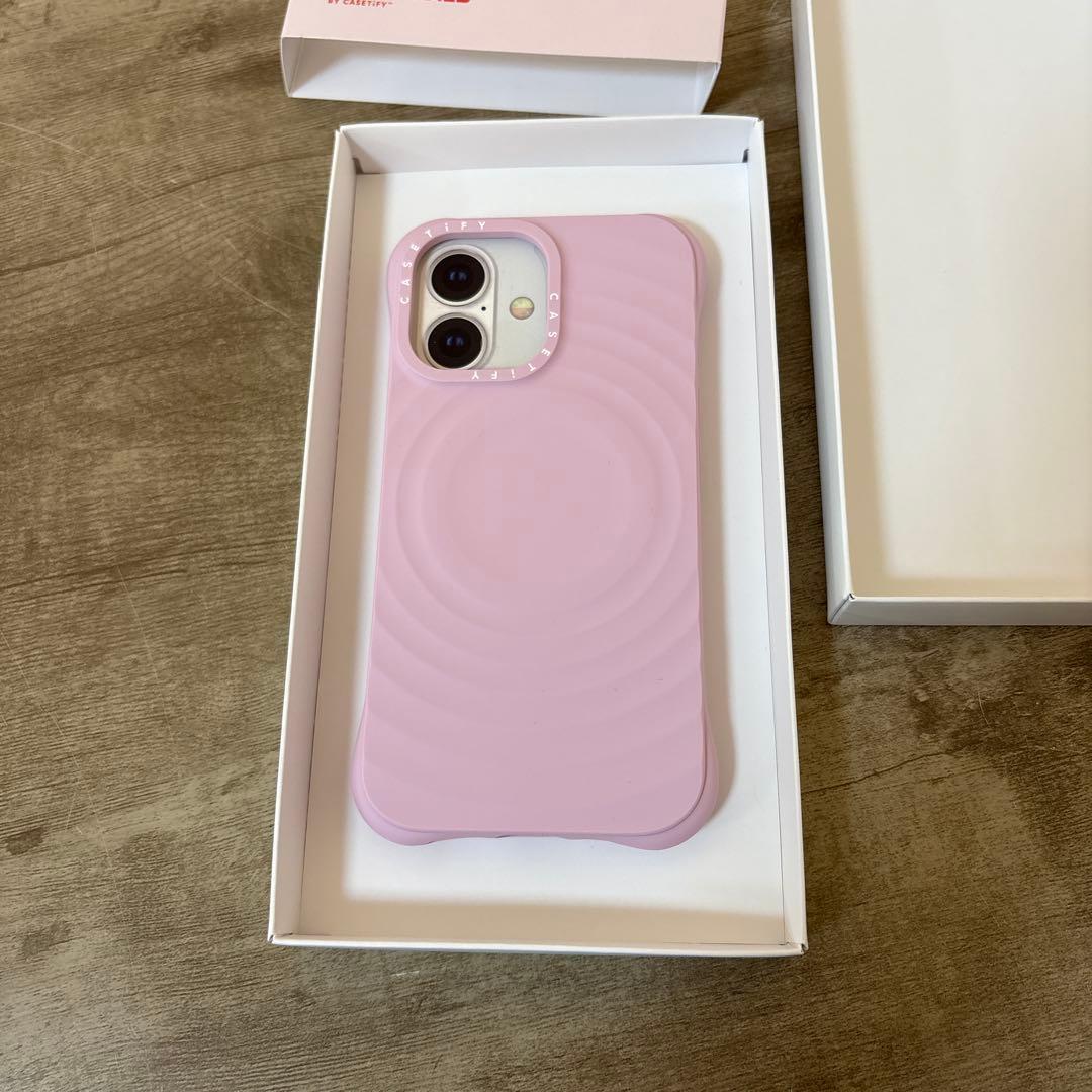 CASETiFY ウェーブ シリコン iPhone16ケースプリムローズピンク